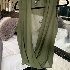 Sheer Deep V Neck Top